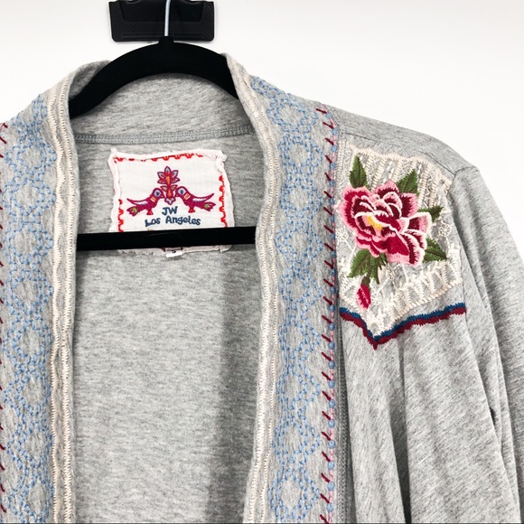 Johnny Was Sabine Flora Grey Wrap Jacket Cardigan - Picture 3 of 7